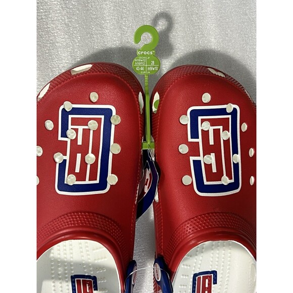 Crocs Men's Los Angeles Clippers NBA Classic Slip On Clogs Red Logo Size 10 - Picture 1 of 4